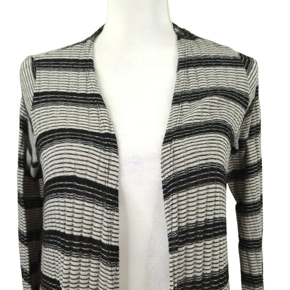LuLaRoe Striped Open Front Cardigan Sweater Duster Womens Size XS Pockets - Picture 5 of 14